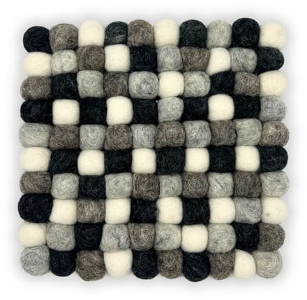 Felt Ball Square Placemat - 20cm Multi Grey Colour