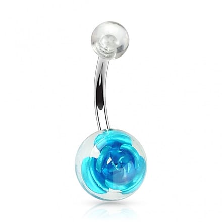 Piercing roos balletje - aqua - LMPiercings
