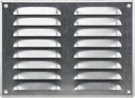 Ventilatie rooster - Roestvrij staal - Binnenklimaat verbeteren - Met insectenwering - 260 x 190 mm - Zinkkleurig