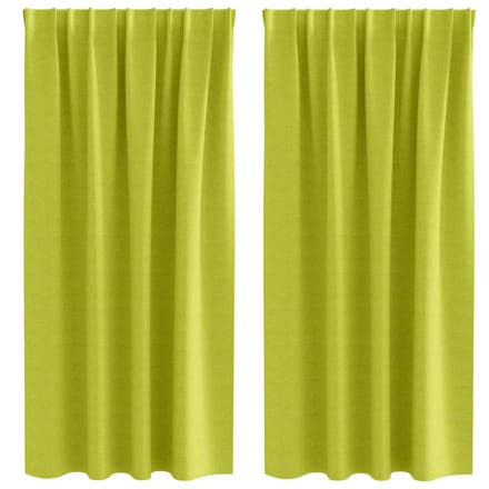 vidaXL - Blackout - Gordijnen - met - Ringen - 2 - st - Groen - 175 - x - 140 - cm - Polyester