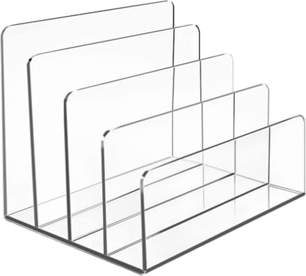 Bureau Organizer - Documentenhouder Mail - Bureau Opruimen - 4 Vakken - 23x18x18 cm - Transparant