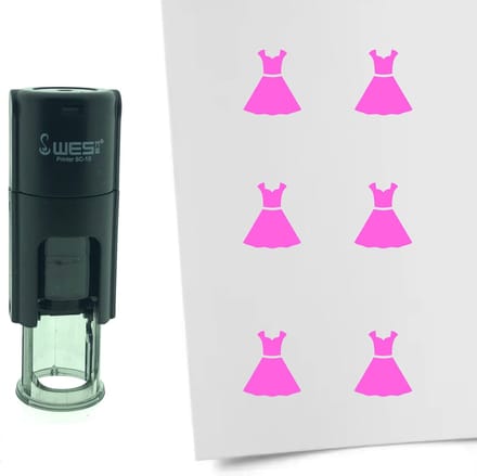 CombiCraft Stempel Jurk 10mm rond - Roze inkt
