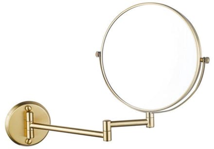 FugaFlow make-up spiegel - 20cm - rond - PVD - geborsteld messing (goud) -