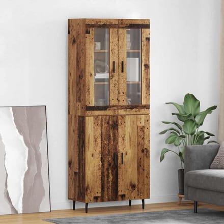 vidaXL - Highboard - 2 - st - Oud - Hout - 69,5 - x - 34 - x - 180 - cm - Bewerkt - hout