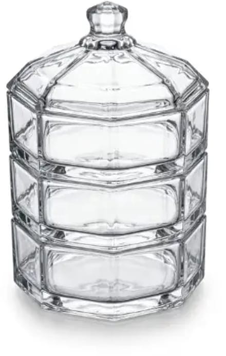 Deli Glass Dazzling Suikerpot - 3-delig - met deksel