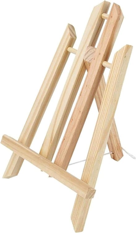 Houten Schildersezel - Tekentafel Display - Kunst Creatie - Draagbaar Opvouwbaar - 29cm - Natuurlijk Hout
