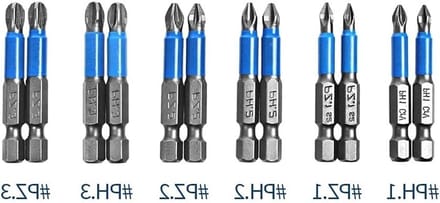 Set van 12 magnetische schroevendraaiers van S2-staal met PZ en PH bits voor elektrisch gebruik