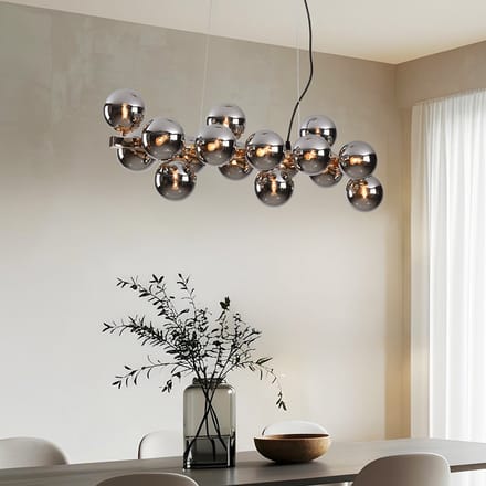 LumenXL Luxe hanglamp 16-lichts smoke glas - spiegeleffect - Sunita