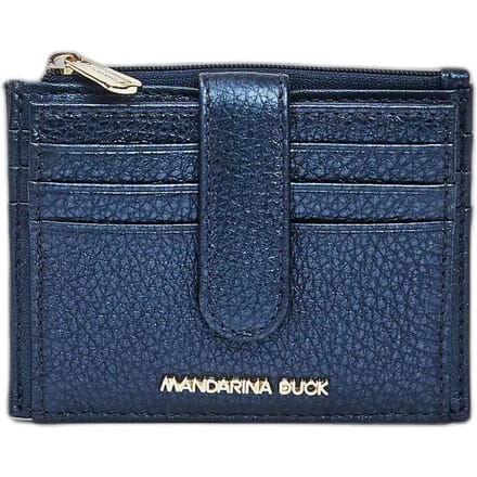 Geribbelde leren portemonnee met drukknoop vrouw Mandarina Duck