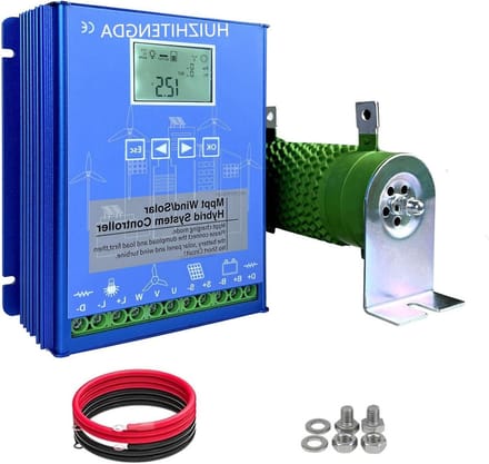 Hybride Laadcontroller - Wind Zonne - Energie Opwekken - MPPT PWM Technologie - 12V 24V 48V - Aluminium