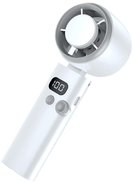 LISM-Mini handventilator, 100 instelbare snelheden, stille USB oplaadbare bureauventilator (wit)