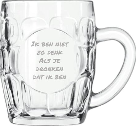 Bierpul gegraveerd - 55cl - Ik ben niet zo denk als je dronken dat ik ben