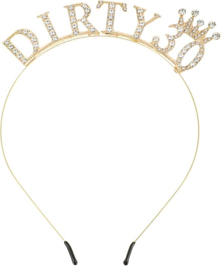 Gouden Haarband Kroon voor 30e Verjaardag Vrouwen - Bling Strass Party Accessoires