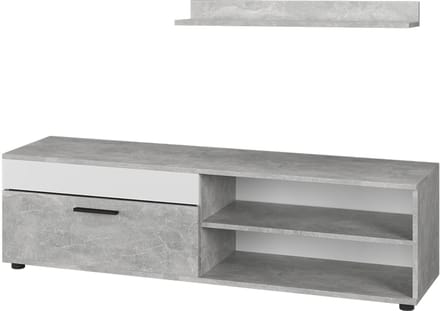 Vicco Berno Lowboard & plank – met 1 klep Beton/Wit
