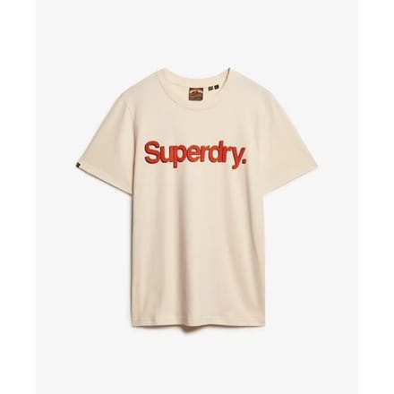 Superdry T-shirt Classic Core Logo Shadow Tee M1012197a Oatmeal Beige Mannen Maat - S