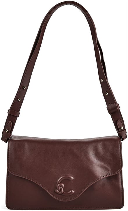 COCCINELLE Leren schoudertas C-Me Softy Smooth Shoulder Bag Berry donkerpaars