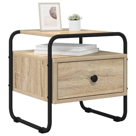 vidaXL - Nachtkastje - 2 - st - Sonoma - Eiken - Bewerkt - hout