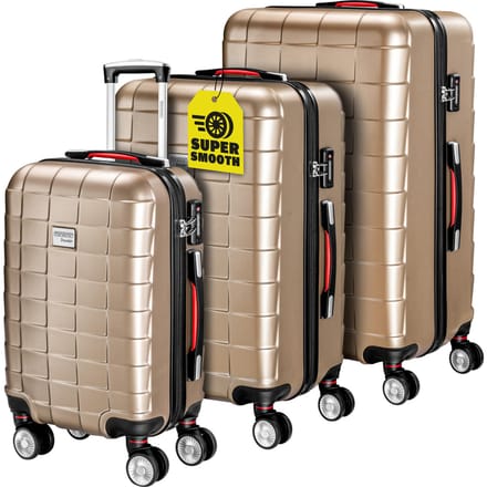 Reiskoffers Exopack 3-delig Champagne ABS