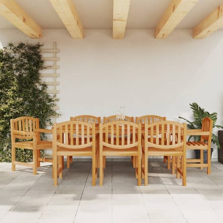 vidaXL - Tuinstoelen - 8 - st - 58x59x88 - cm - massief - teakhout