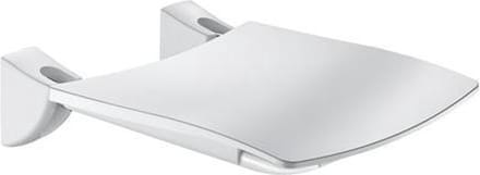 Opklapbaar douchezitje extra comfort RVS wit epoxy