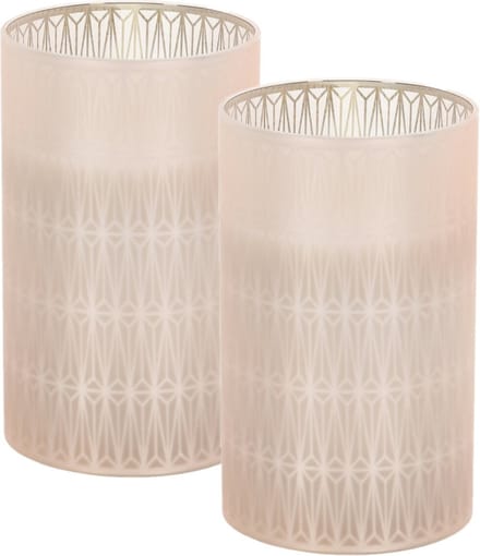 Home and Styling luxe LED kaarsen - 2x st- in glas - warm wit - D7,5 x H12,5 cm