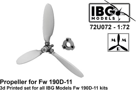 IBG Models Modelbouwpakket Auto - 72U072 3D-geprinte Propeller voor Fw 190D-11 Resin onderdeel - 1:72 - Modelbouw