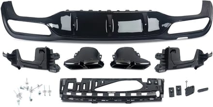 Achterbumper Diffuser - Voor Mercedes W213 E-Klasse (2016-2020) - AMG E63 Stijl - Carbon Look - Auto Accessoires