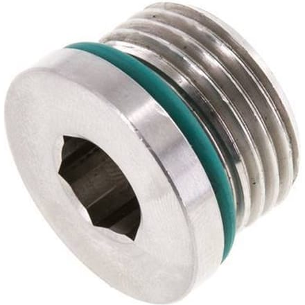 Plug UNF 7/8''-14 RVS FKM met binnenzeskant 630bar (8851.5psi)