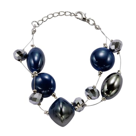 Behave - Armband met blauwe glaskralen - Elegant avondaccessoire dames