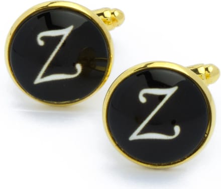 Manchetknopen - Letters Initialen Letter Z Goud Zwart