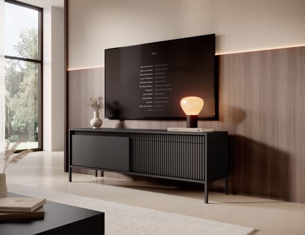 Meubella - TV-Meubel Saran - Mat zwart - 153 cm