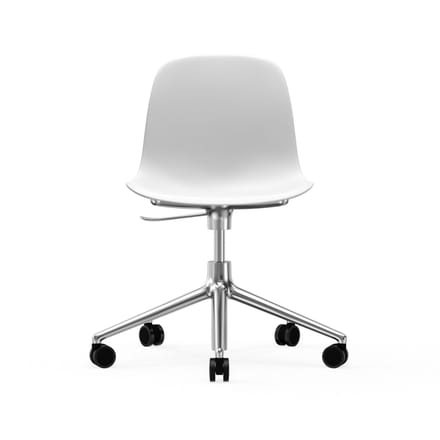 Normann Copenhagen - Form Draaistoel met wielen - aluminium - wit