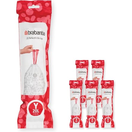 Brabantia PerfectFit Vuilniszakken - 20 l - Code Y - 6 rollen x 20 stuks