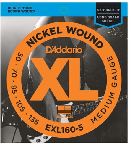 D'Addario EXL160-5 Basgitaar Snares 5-snarig 50-135