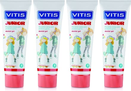 Vitis Junior Tandpasta - 4 x 75 ml - Voordeelverpakking