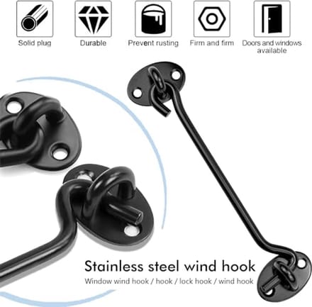 2PCS Barn Door Hook Lock - Stijlvolle en Veilige Oplossing voor Deuren en Ramen