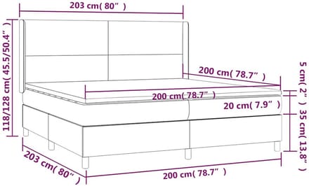 vidaXL - Boxspring - met - matras - fluweel - donkergroen - 200x200 - cm