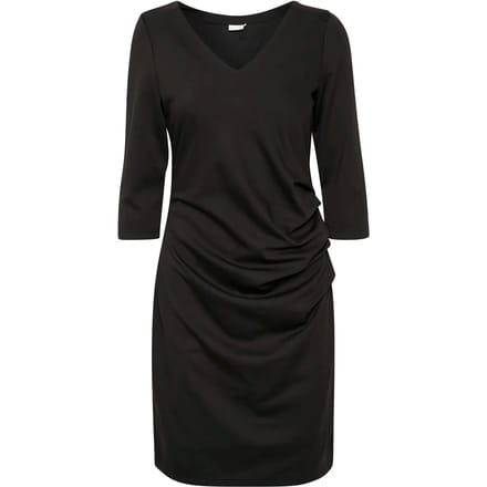 Kaffe KAindia V-neck 3/4 SL Dames Jurk -Black Deep
