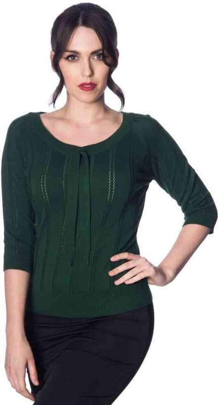 Dancing Days - BELLE BOW PIONTELLE Longsleeve top - L - Groen