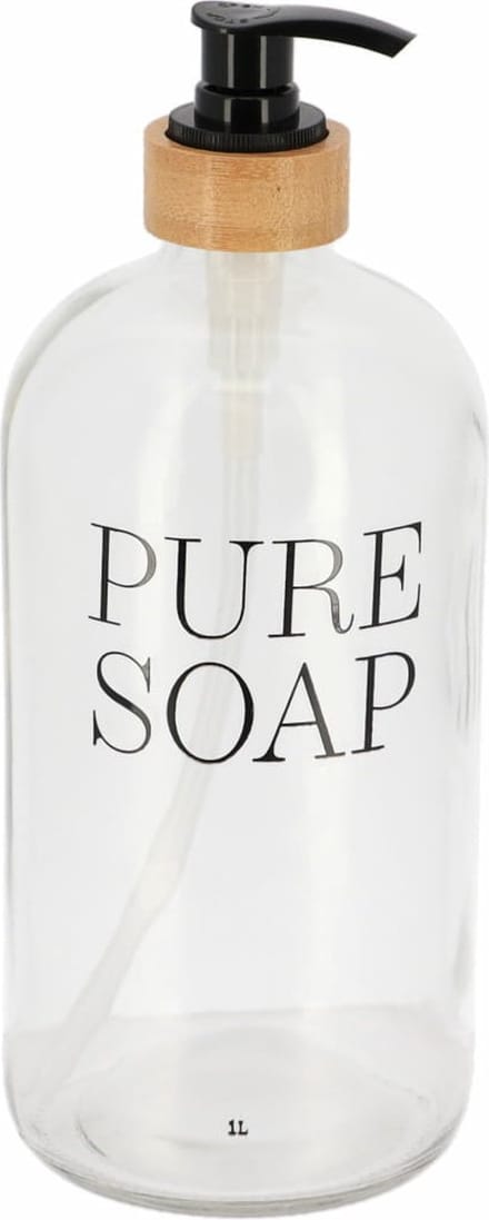 Tendance Zeeppompje - 1L - glas / bamboe - rond - pure soap - vrijstaand