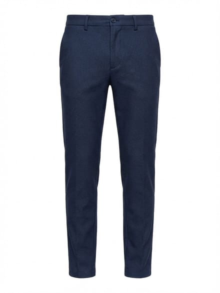 OMBRE Broek - Slim Fit - Rits - Effen Marine L