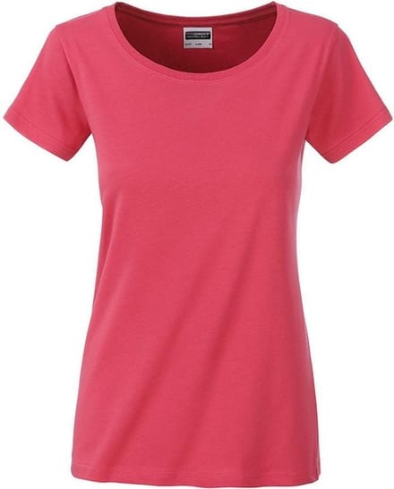 James and Nicholson Dames/dames Basic Organic Katoenen T-Shirt (Framboos)