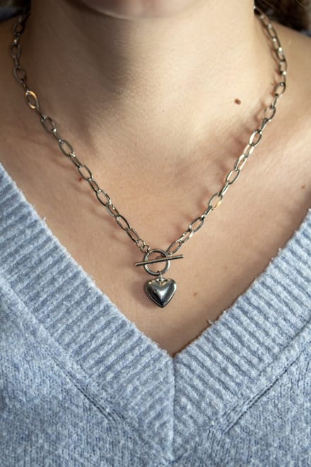 Hart pendant Premium Stainless Steel ketting | zilverana | dames ketting | collier