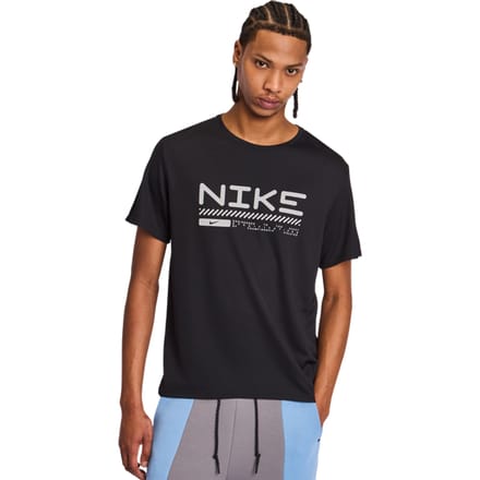 Nike Miler T-shirts Heren - Zwart - Maat L - Poly Jersey