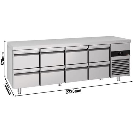 GGM Gastro Kühltisch PREMIUM - 2330x700mm - mit 8 Schubladen