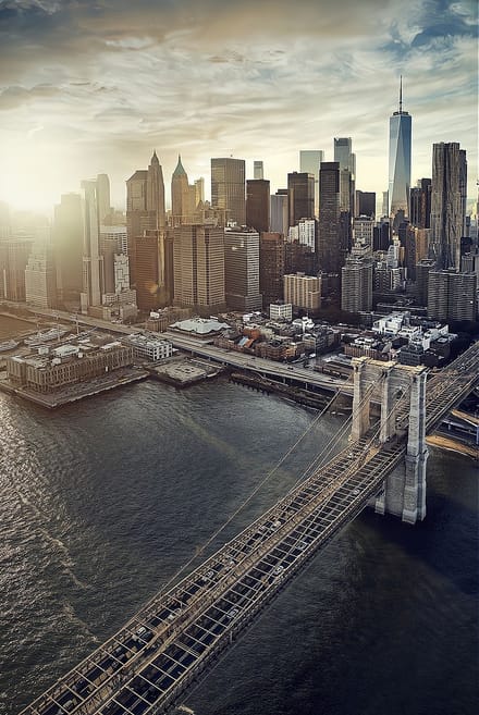 Ter Halle - Glasschilderij - Brooklyn Bridge - 80x120cm