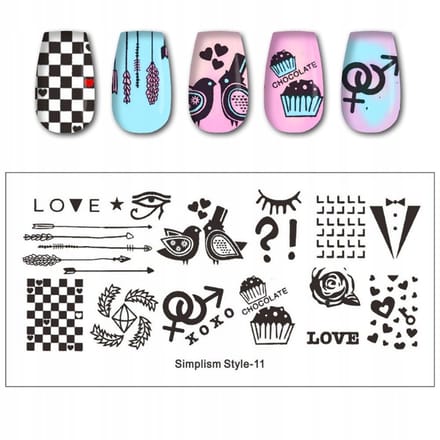 Born Pretty Simplism Style - Nagel Stempel Decoratieplaat - 12x6 cm - Herbruikbaar