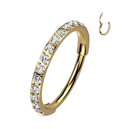 Piercing titanium High Quality single lined clicker 0.8x8 - goud - LMPiercings