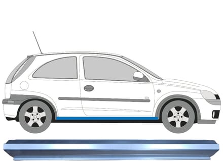 Reparatie dorpel voor Opel Corsa C 2000-2010 / Links = Rechts (symmetrisch)