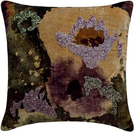 Luxe Paarse Sierkussenhoes Velvet 45x45 cm - Handmade Abstract Design